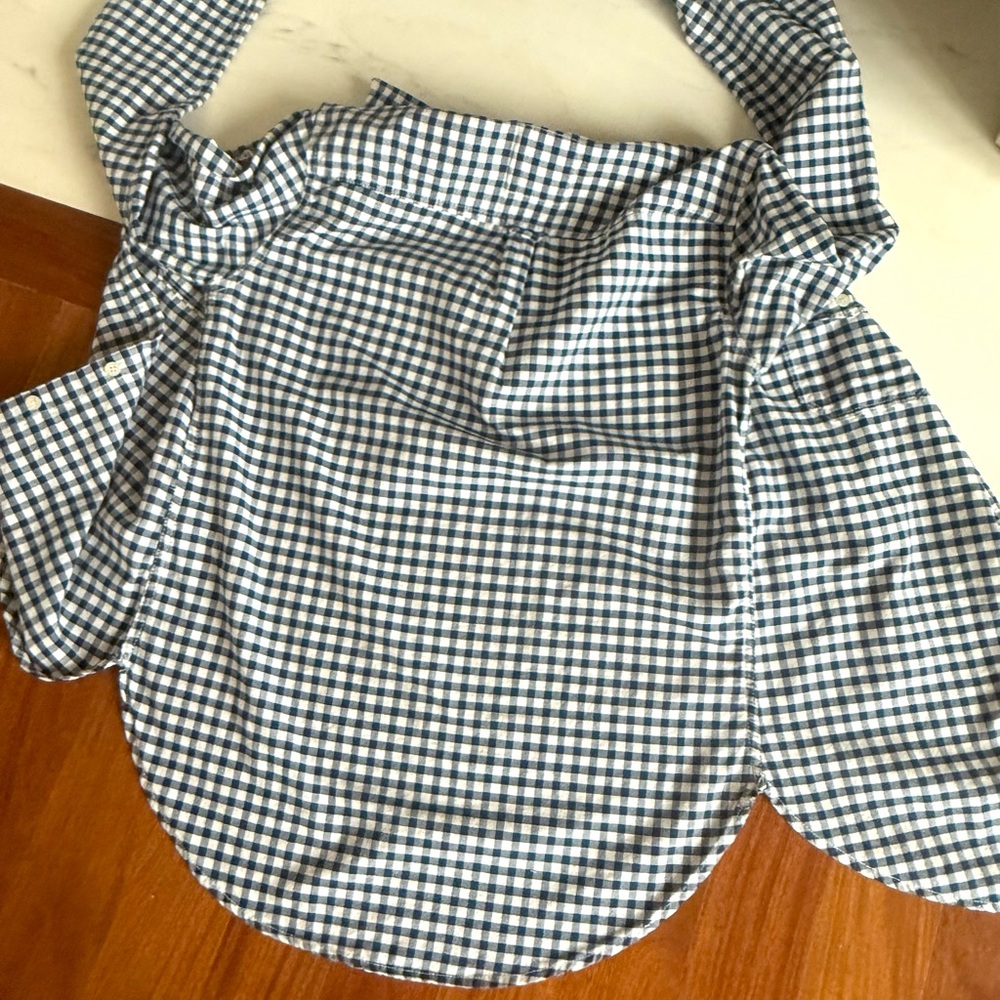Gilly Hicks Plaid Shirt Button Down Front Navy Blue & White Checkered Size XS - Picture 15 of 17